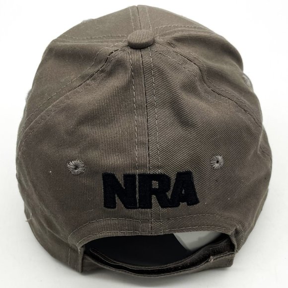 NRA 2nd Ammendment Men's Gray Hook & Loop Adjustable Size Baseball Hat Eagle Cap - Picture 3 of 5